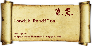 Mondik Renáta névjegykártya