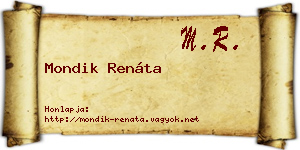 Mondik Renáta névjegykártya